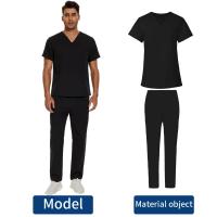 Top exfoliante con cuello en V + pantalón médico, ropa de enfermería, uniformes médicos de S-3XL, disfraz de médico de dentista de manga corta, Tops y pantalones de enfermera - details 37