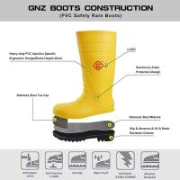 Botas de lluvia Wellington de goma de colores, con punta de acero de seguridad PVC certificado CE impermeable, adecuadas para todas las estaciones - details 2