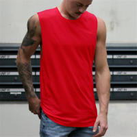 Chaleco deportivo fino de verano para hombre, camiseta de Fitness Simple de Color sólido con cuello redondo, absorbe el sudor y es cómodo - details 8