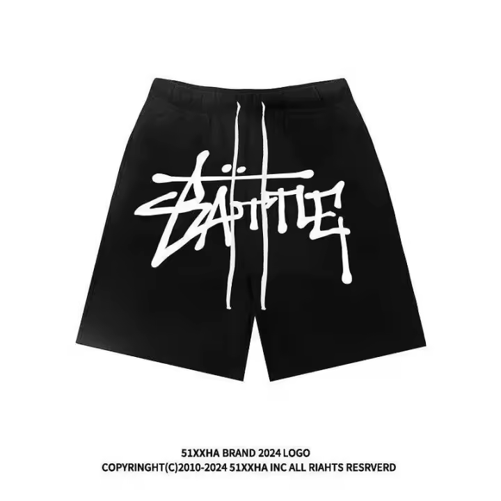 Pantalones Cortos de Verano para Hombres Marca de Moda Americana Diseño Fino Talla Grande - 1