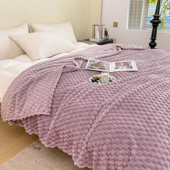Bonenjoy-Manta de franela cálida para invierno, colcha de tamaño individual/completo/Queen, manta a cuadros agradable para la piel, chal para siesta de oficina, ropa de cama para el hogar - 1