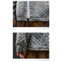 Chaqueta vaquera holgada informal de estilo americano para parejas, prendas de vestir exteriores con diseño de estampado Vintage a juego, colección de moda de otoño para hombres - details 6