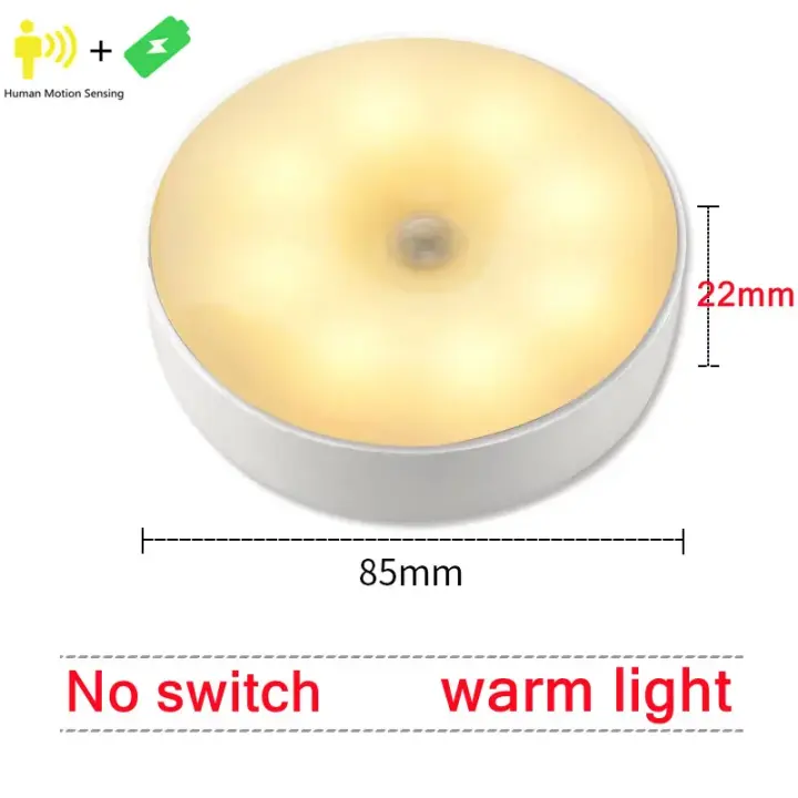Luz Led con Sensor de movimiento, luces nocturnas USB, lámpara recargable para dormitorio, escalera, pasillo, armario, iluminación - 1
