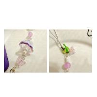 Campanilla de viento acrílica para teléfono móvil, cadena para teléfono, abalorio antipérdida, mariposa, amor, cordón colgante para teléfono Ins - details 2