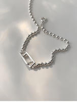 Pulsera De Beads Geométricas De Plata Esterlina 925 Para Mujeres Estilo Simple Y Temperamento Joyería De Mano Para Fiestas - details 3