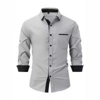 Camisa informal para hombre, camisa con cuello vuelto, a la moda - details 4