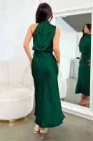 Elegante Vestido de Satén de Seda de Verano de Alta Gama Vestido Largo Sin Mangas para Mujeres - details 40
