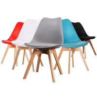 Juego de 4 Sillas de Madera Estilo Nórdico Sillas de Comedor con Cojines de Cuero Sintético - details 1