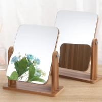 Espejo de Vidrio con Soporte de Madera Natural Rotativo de 360 Grados, Lente de Magnificación Portátil para Tu Baño - details 5