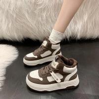 Zapatos de suela gruesa para mujer, zapatillas deportivas vulcanizadas de terciopelo con plataforma, de alta calidad, informales, invierno, 2024 - details 8