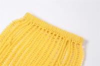 BUNO-Falda de tubo ahuecada transparente para mujer, parte inferior elástica con abertura lateral lisa, ropa de calle informal de verano - details 10