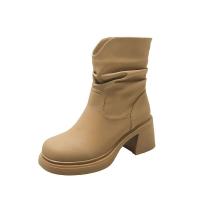 2024 nuevos zapatos de mujer cómodos de moda con punta redonda y botines - details 1