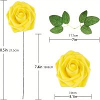 25pcs Flores Artificiales Rosas Falsas para Bodas DIY, Centros de Mesa, Arreglos de Fiesta, Decoración del Hogar - details 4