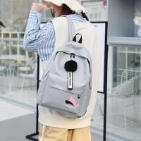 Mochila de gran capacidad con hojas impresas, mochila de lona de Color sólido con hojas impresas, mochila portátil con cremallera de estilo universitario - details 14