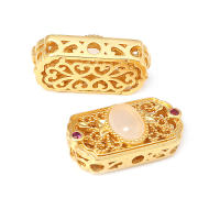 Pulseras de Abalorios Nepalaesas Estilo Vintage de Metal Dorado Mate 5PCS Accesorios de Joyería DIY - details 33