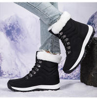 Botas de nieve cálidas para mujer, zapatos de media caña para clima frío, zapatos de felpa para exteriores, zapatillas antideslizantes de invierno - details 14