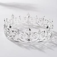 Corona Simple Bar Mitzvah, corona de rey, diadema con aro para el pelo, coronas de Príncipe de Metal, accesorios para el cabello de aleación, Tiaras redondas para boda - details 1