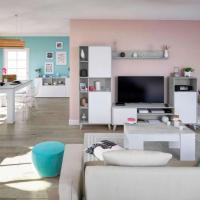 Conjunto de Muebles para Sala de Estar Molo Loira Acabado en Gris Cemento y Blanco Artik - details 3
