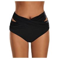 Bikini De Verano Para Mujer Con Cintura Alta Y Pliegues Sexy Shorts De Playa Bañador Elegante Y Moderno Estilo Joven Sin Aros - details 1