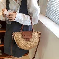 Bolso de mano de paja de ratán para mujer, bolso de mano tejido a mano para playa, de gran capacidad, para verano - details 1
