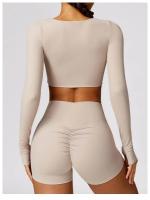 Conjunto de Yoga de 2 Piezas Traje Deportivo para Mujer Pantalones de Yoga con Manga Larga - details 19