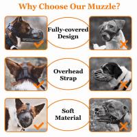 Bozal de perro cubierto de malla suave con correas ajustables para perros pequeños, medianos y grandes - details 2