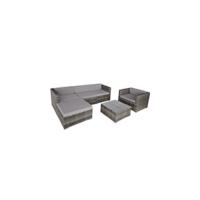 Sofá de Ratán con Taburete Conjunto Jardín Sillón Mueble Exterior con Almohadillas Gruesas - details 11