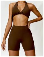 Pantalones cortos de Yoga sin costuras para mujer, mallas deportivas de LICRA de cintura alta, suaves, para gimnasio y entrenamiento - details 14