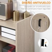 Estantes Abiertos Mueble Auxiliar de Almacenaje para Cocina Dormitorio Entrada Antivuelco 80x30x96,5 cm Natural - details 3
