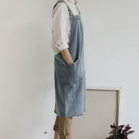 Delantal vaquero a prueba de aceite para mujer, delantales extendidos elegantes Unisex para camarero con bolsillos, delantal suave para tienda de flores para artistas, tienda de flores - details 2