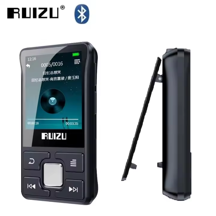 Reproductor de Música y Video RUIZU Original X55 Clip Deportivo Bluetooth con Pantalla Soporte Tarjeta TF Portátil Grabadora de Música Vídeo y Libro Electrónico Marca RJYLZ - 1