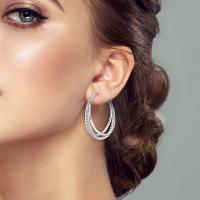 Pendientes de aro de Plata de Ley 925 para mujer, aretes redondos de circonita verde, regalos de joyería - details 3