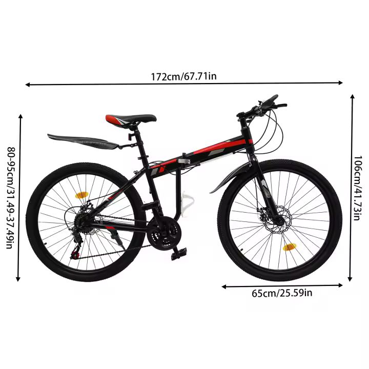 Bicicleta de Montaña MTB de Acero de Alta Carbono 26 pulgadas, 21 velocidades, con Guardabarros - 1