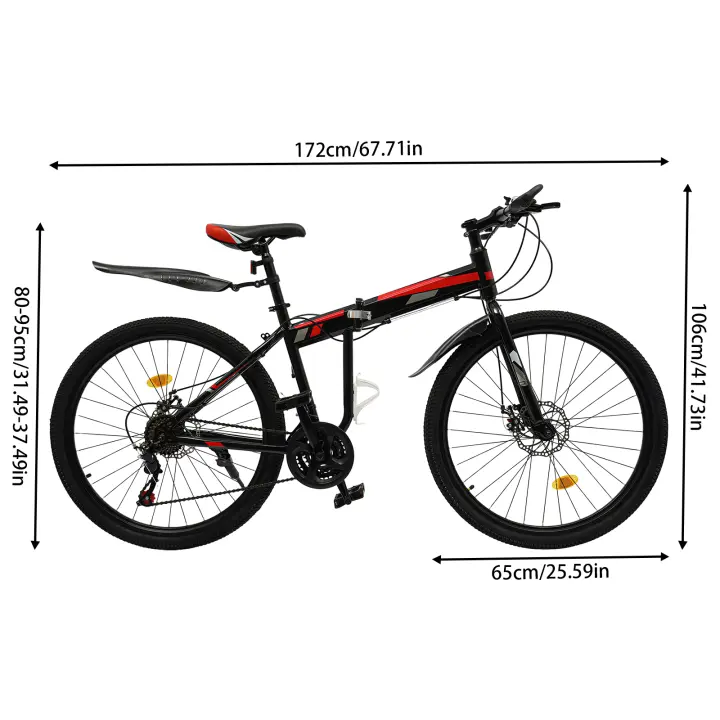 Bicicleta de Montaña MTB de Acero de Alta Carbono 26 pulgadas, 21 velocidades, con Guardabarros - 1