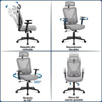 Silla de Oficina Ergonómica Respirable, Ajustable, Bloqueable entre 90° y 130° Soporte Lumbar - details 3