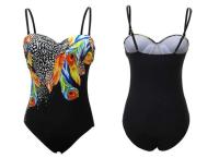Bañador de mujer estampado de una pieza, baño grande cerrado TRE con partes salientes, apto para piscinas y playas - details 2