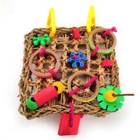 Red de escalada para pájaros, juguetes de loro tejido, mordedura de algas marinas, cuerda de cáñamo colgante, columpio, escalera de juego, masticar, forrajear, juguetes coloridos divertidos para loros - details 3