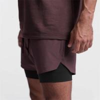 Pantalones cortos deportivos 2 en 1 para hombre, ropa deportiva de doble cubierta para correr, playa, gimnasio, entrenamiento - details 4