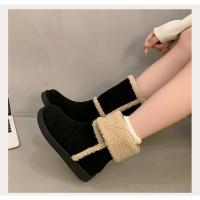 Botas de mujer de punta redonda de felpa,tacón alto,elegantes,invierno - details 15