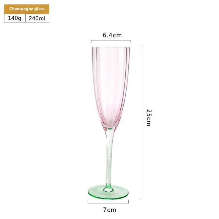 1 pieza Vintage ral estilo europeo wer Rosa superior verde inferior copa copas de vino tinto copa de cristal de flauta de champán - 1