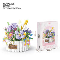 Bloques de construcción de flores eternas para decoración del hogar, bloques de construcción de bolsas creativas, juguetes de bloques en 3D, cesta de rosas para regalo - details 9