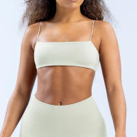 Nuevo sujetador de tiras de tacto suave sin costuras de LICRA para mujer, ropa interior deportiva transpirable elástica para Fitness, ropa interior deportiva de ocio - details 15