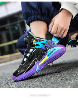 Nuevos zapatos ligeros de baloncesto para niños, zapatos deportivos con hebilla giratoria para niños, zapatillas deportivas transpirables para correr, zapatos de tenis para niños al aire libre - details 12