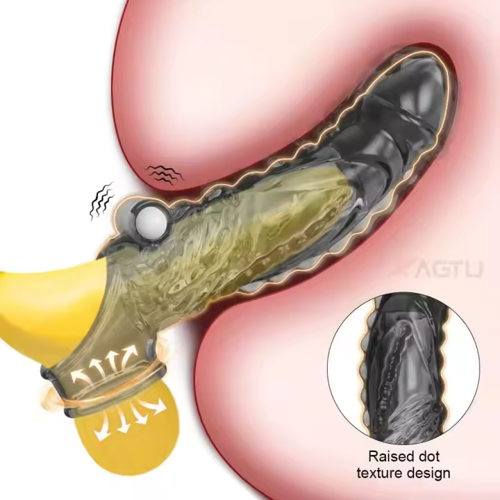Leten Manga con Vibrador Bullet Extensor Reutilizable Vibrador Ampliador Juguetes Sexuales para Adultos para Hombres Parejas 18 - 1
