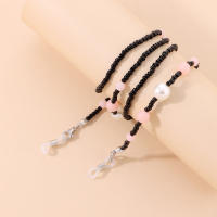 Cadena de Gafas de Perlas de Acrílico Rosa Accesorios de Máscara de Arroz Negro Nuevas - details 5