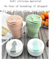 Taza de agua plegable de silicona Taza portátil para exteriores Taza de café telescópica Taza de agua creativa (Verde, 350 ml) - details 0