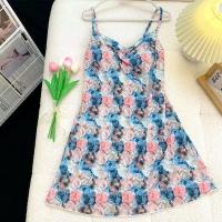 Vestido Suelto Adelgazante de Verano 2025 Falda A-Línea Floral Elegante - details 2