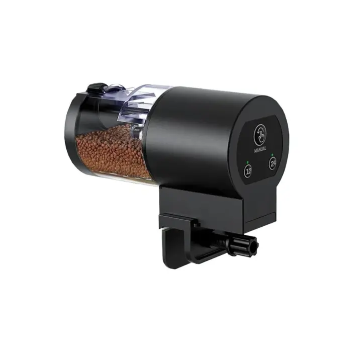Comedero automático para peces para acuario, comederos automáticos para peces con capacidad de 100 ml, fácil de configurar con batería - 1