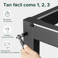 Cama 90 x 190 cm - 36 cm de altura con almacenamiento debajo de la cama - Marco de plataforma de metal - Negro - details 4