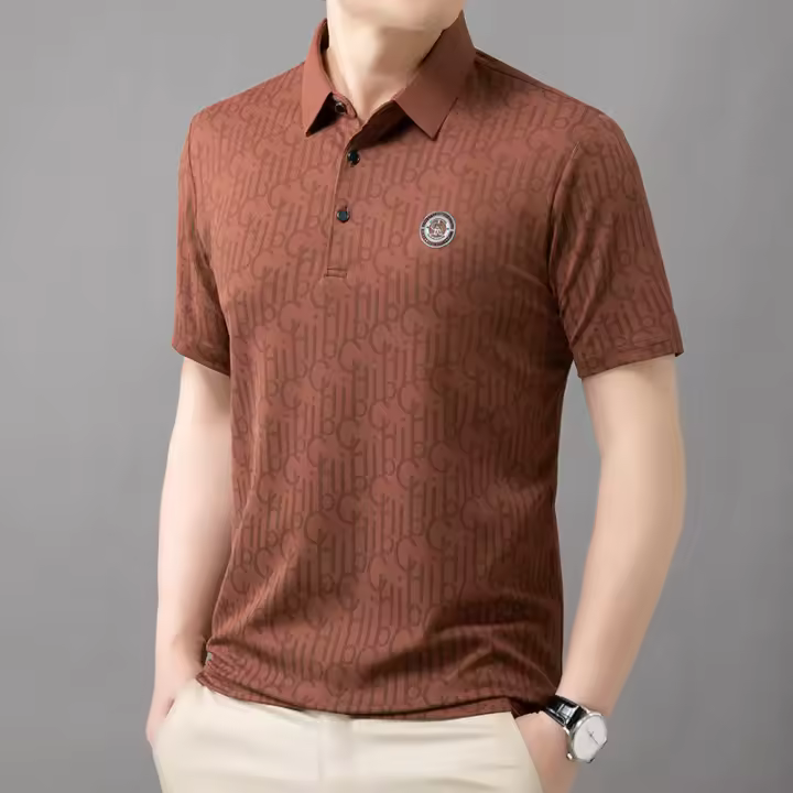 Moda de Verano 2025 Camiseta Polo de Manga Corta para Hombres de Alta Gama - 1